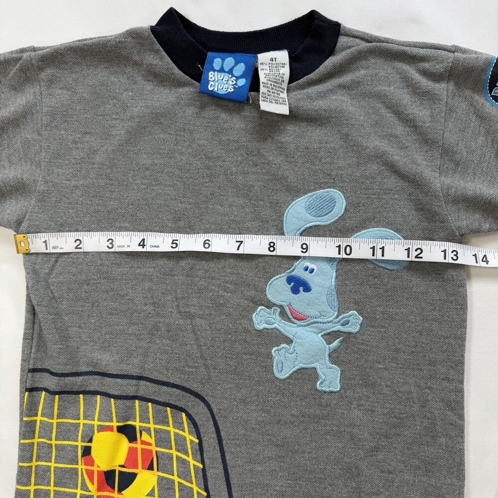 Blues Clues Embroidered Shirt Toddler Size 4T Gray Soccer Sports VINTAGE Y2K - Picture 5 of 6